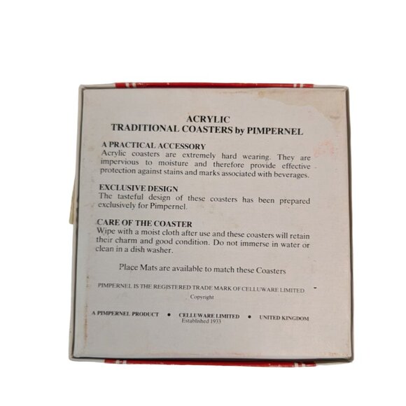 Pimpernel Danish Castles Coaster Set of 6 Cork Acrylic Made in England Vintage - Picture 10 of 11